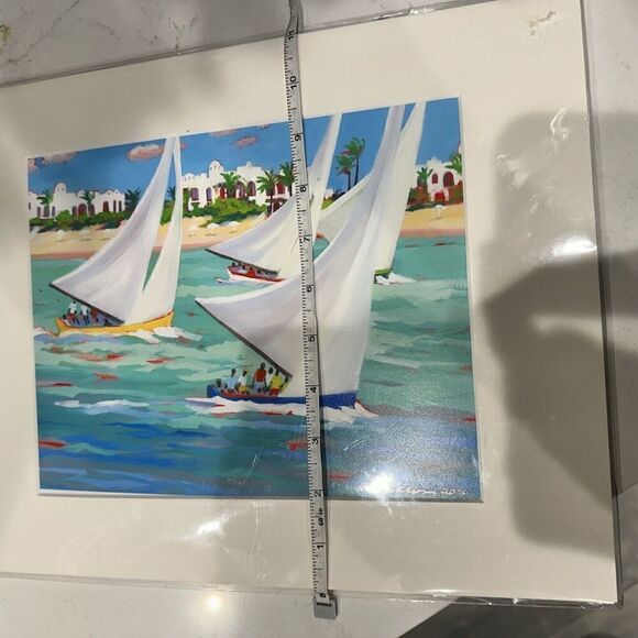 Shari Erickson Regatta Signed Print  Sail Boat St. Thomas Art Print Erickson - Picture 9 of 10